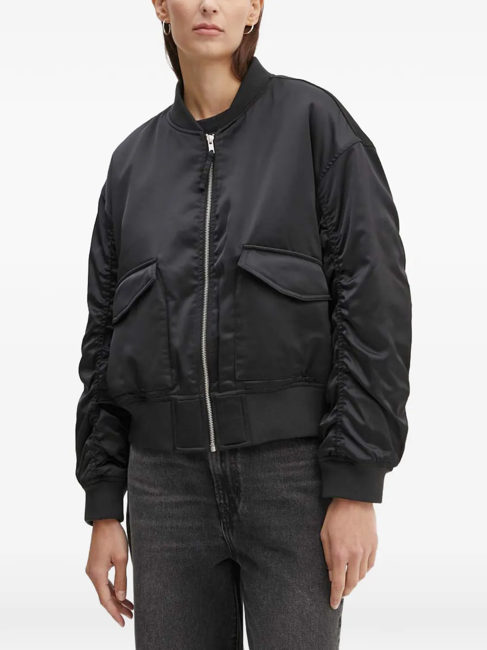 Levi's gathered-sleeve bomber jacket - Nero