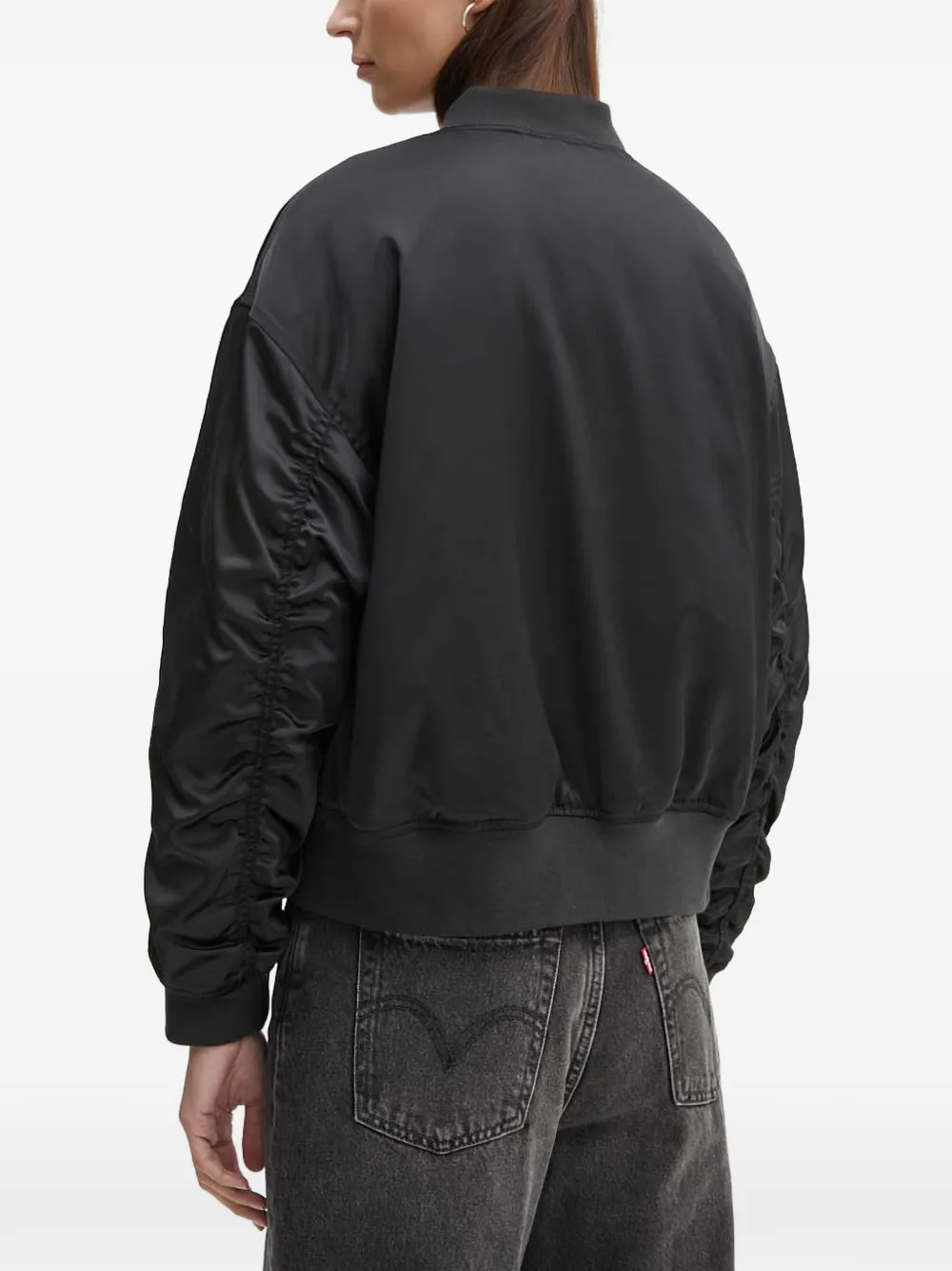 Levi's Bomberjack met gesmockte mouwen Zwart