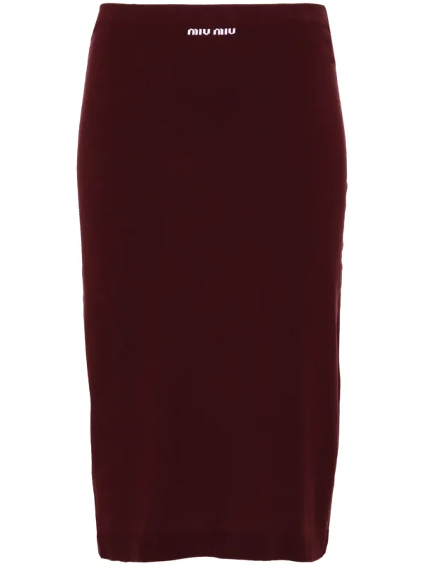 ミニスカート Miu Miu MINI LOGO SKIRT Buy Miu Miu Logo Embroidered Pleated Poplin Mini Skirt