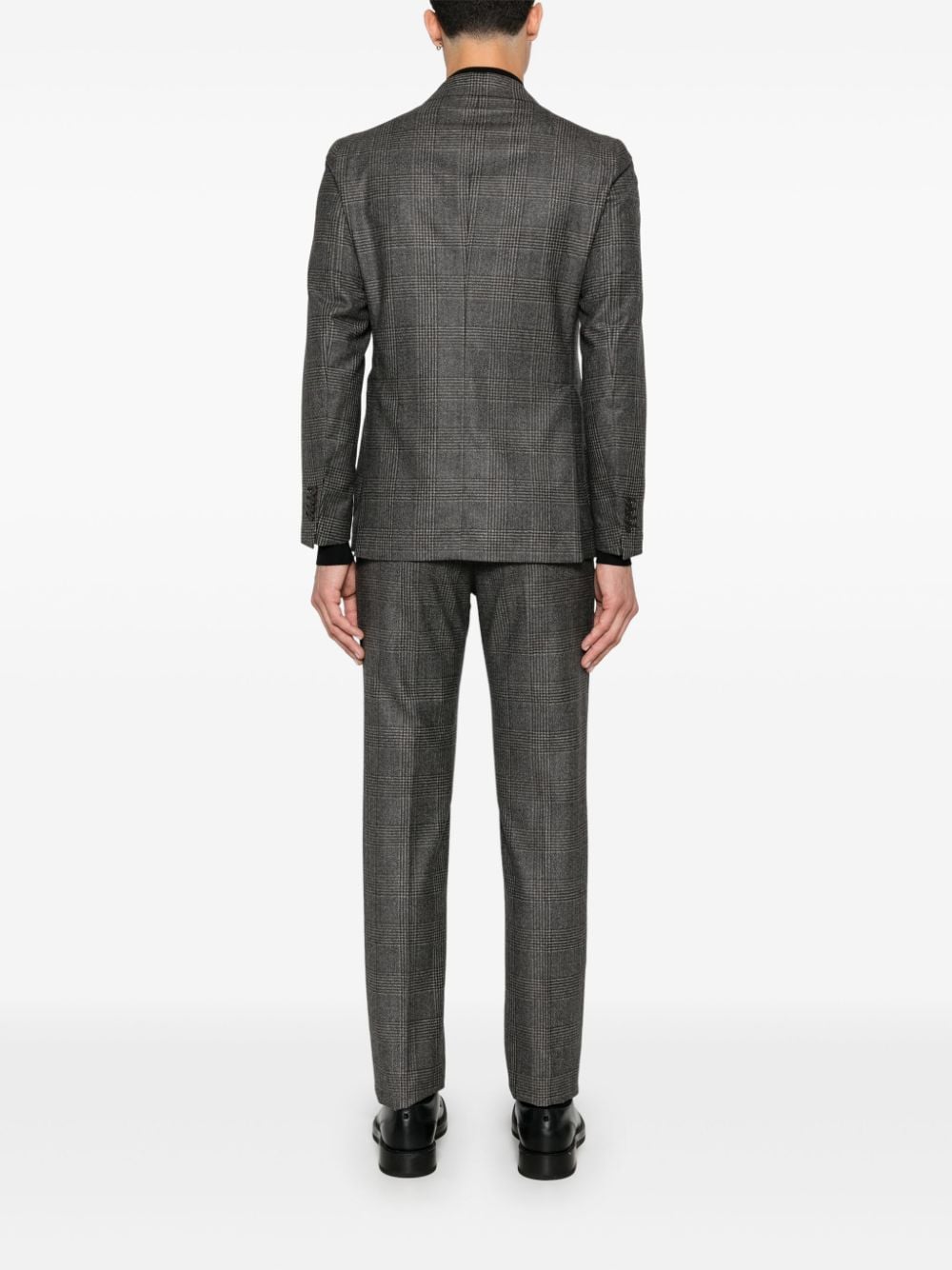 Shop Tagliatore Check-pattern Suit In Brown