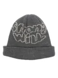 Comme Des Garçons Shirt intarsia-knit beanie hat - Grey