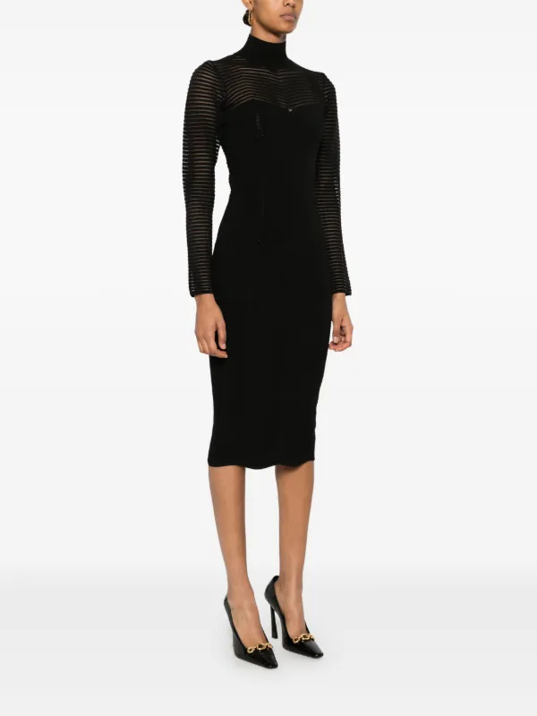 関税込★VIP価格【ELISABETTA FRANCHI】ヘリンボーン柄ドレス Elisabetta Franchi ヘリンボーン ドレス | ブラック | FARFETCH JP