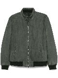 Canali leather bomber jacket - Grey