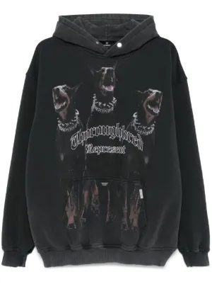 KAMIYA Henry Neck Distressed Sweatshirt | Black | FARFETCH