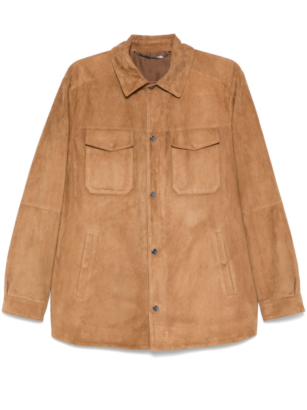 Canali suede shirt jacket - Neutrals