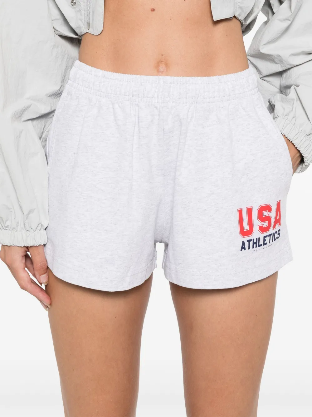 Sporty & Rich Shorts met logoprint Grijs