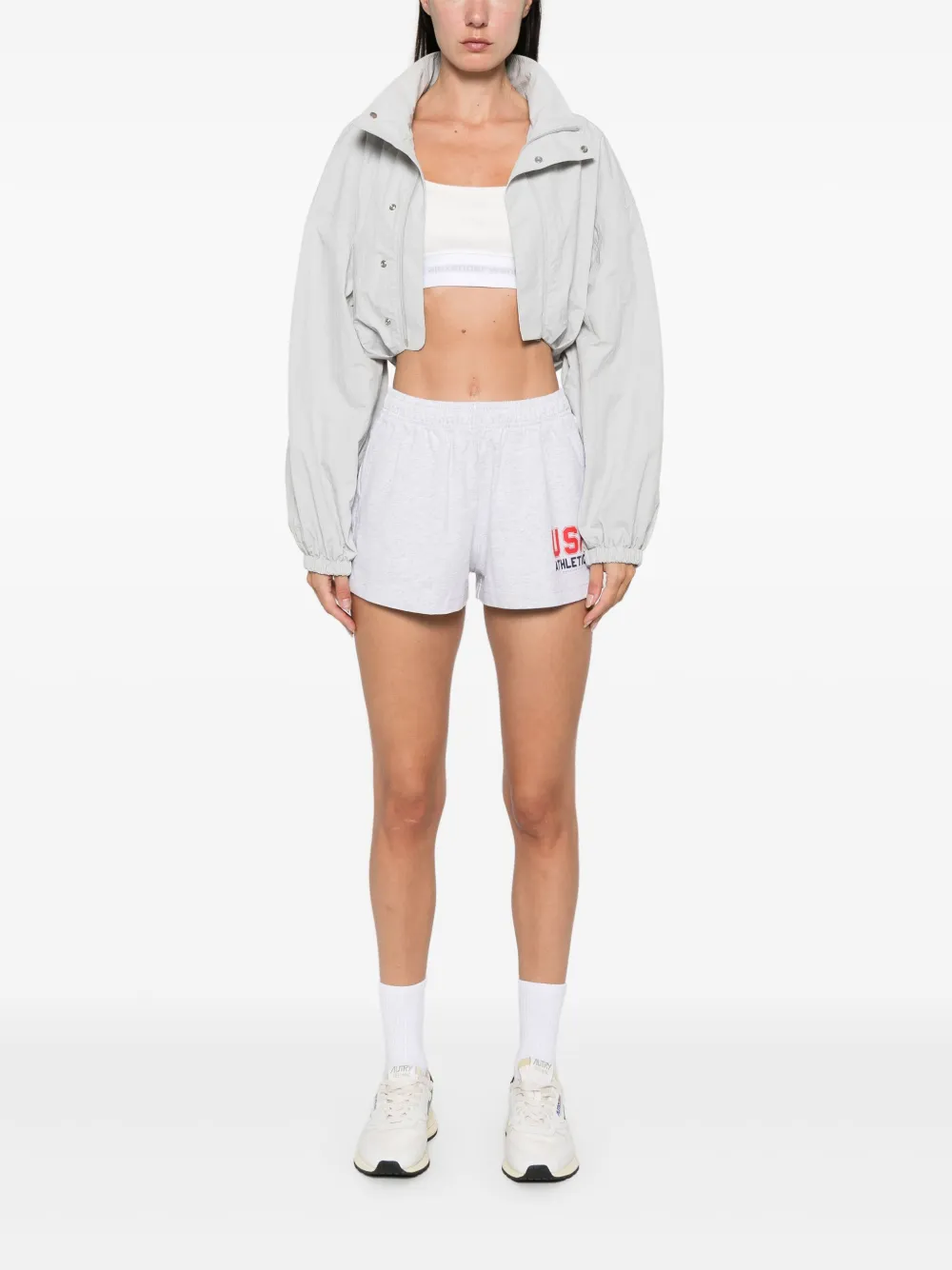 Sporty & Rich logo-print shorts - Grijs