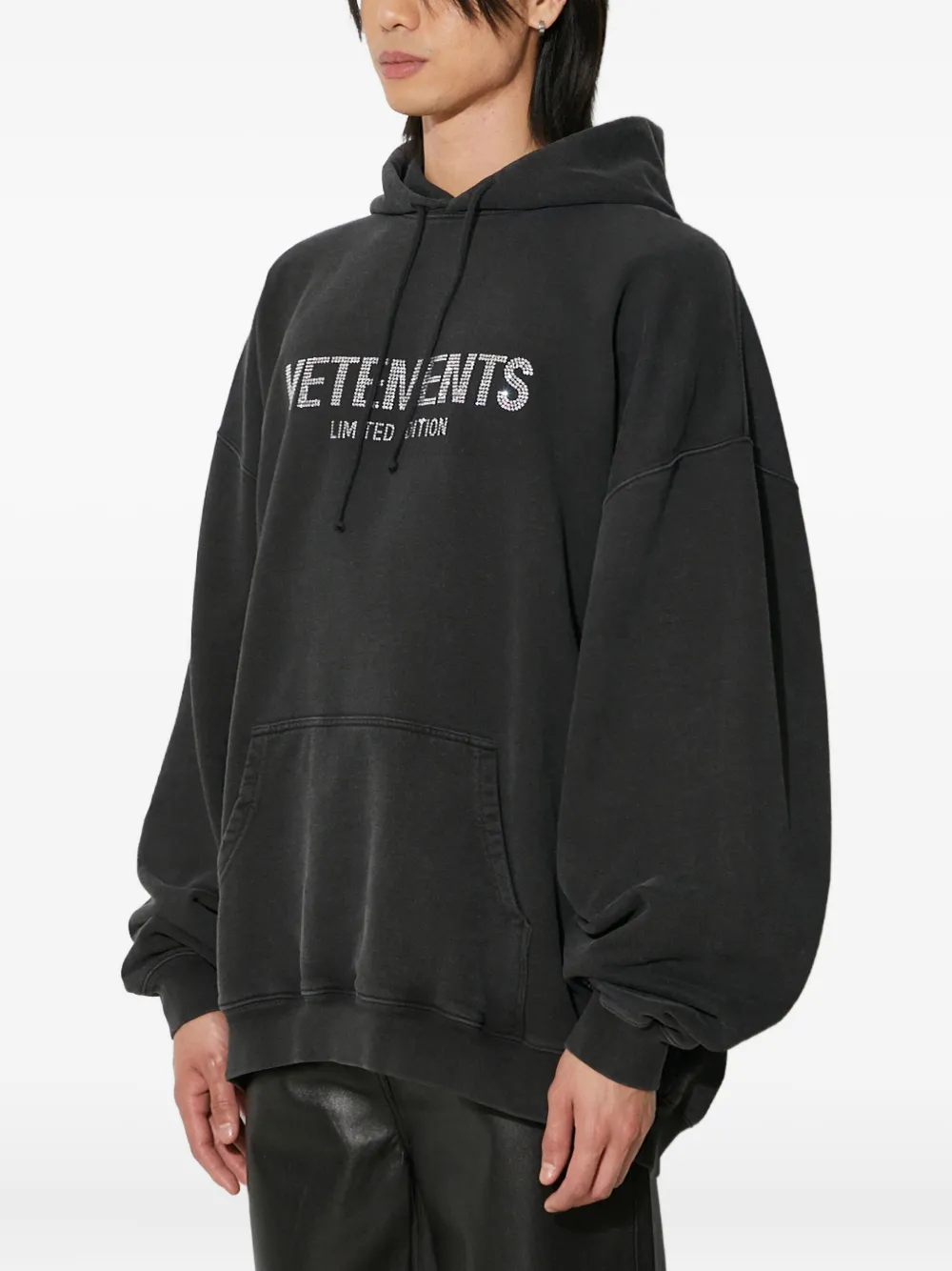 VETEMENTS Hoodie verfraaid met stras Zwart