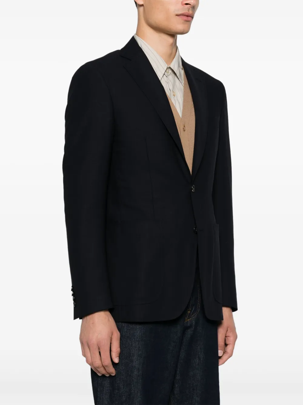 Canali Wool Blazer In Blue
