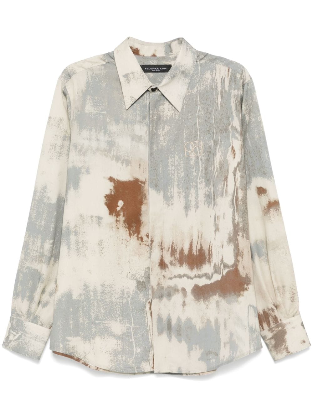 FEDERICO CINA abstract-print shirt - Toni neutri