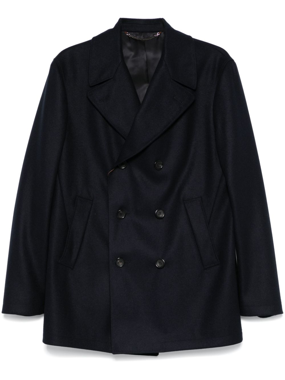 Canali double-breasted peacoat - Blue