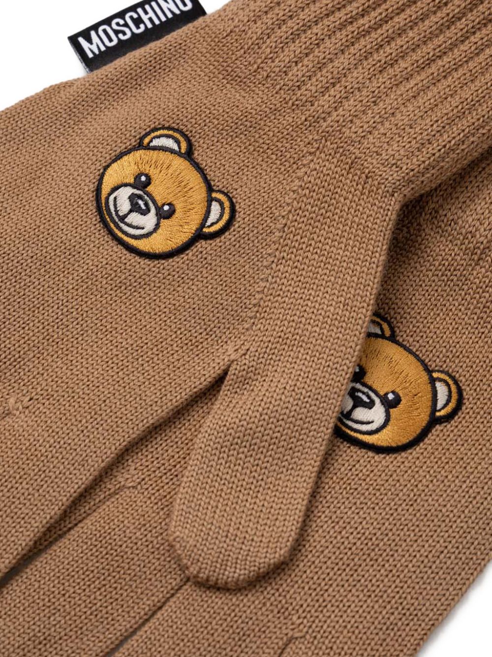 Moschino Teddy Bear-motif knit gloves - Bruin