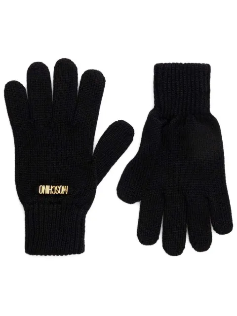 Moschino logo-lettering gloves