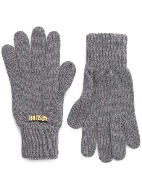 Moschino logo-lettering gloves