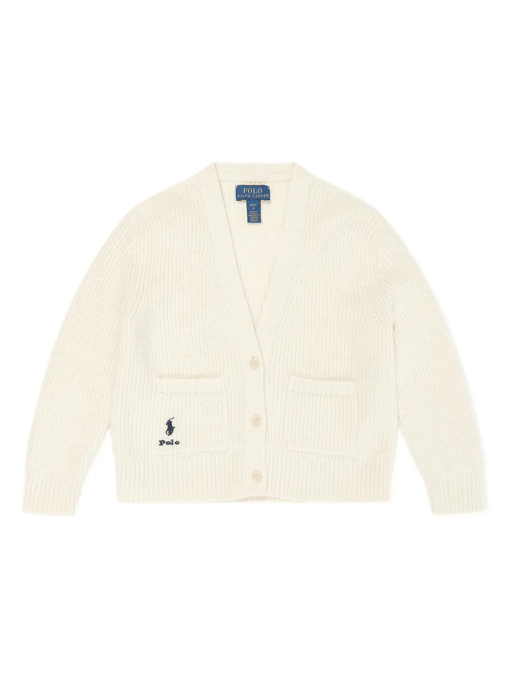 POLO RALPH LAUREN KIDS ribbed cardigan - Bianco