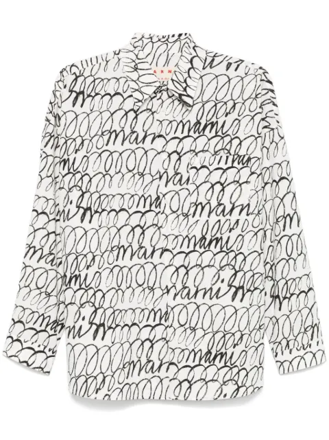 Marni logo-print shirt Men