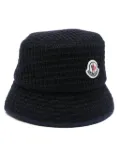 Moncler logo-patch bucket hat - Blue