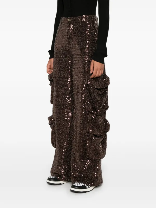 AMIRI Sequin Cargo Pants | Brown | FARFETCH
