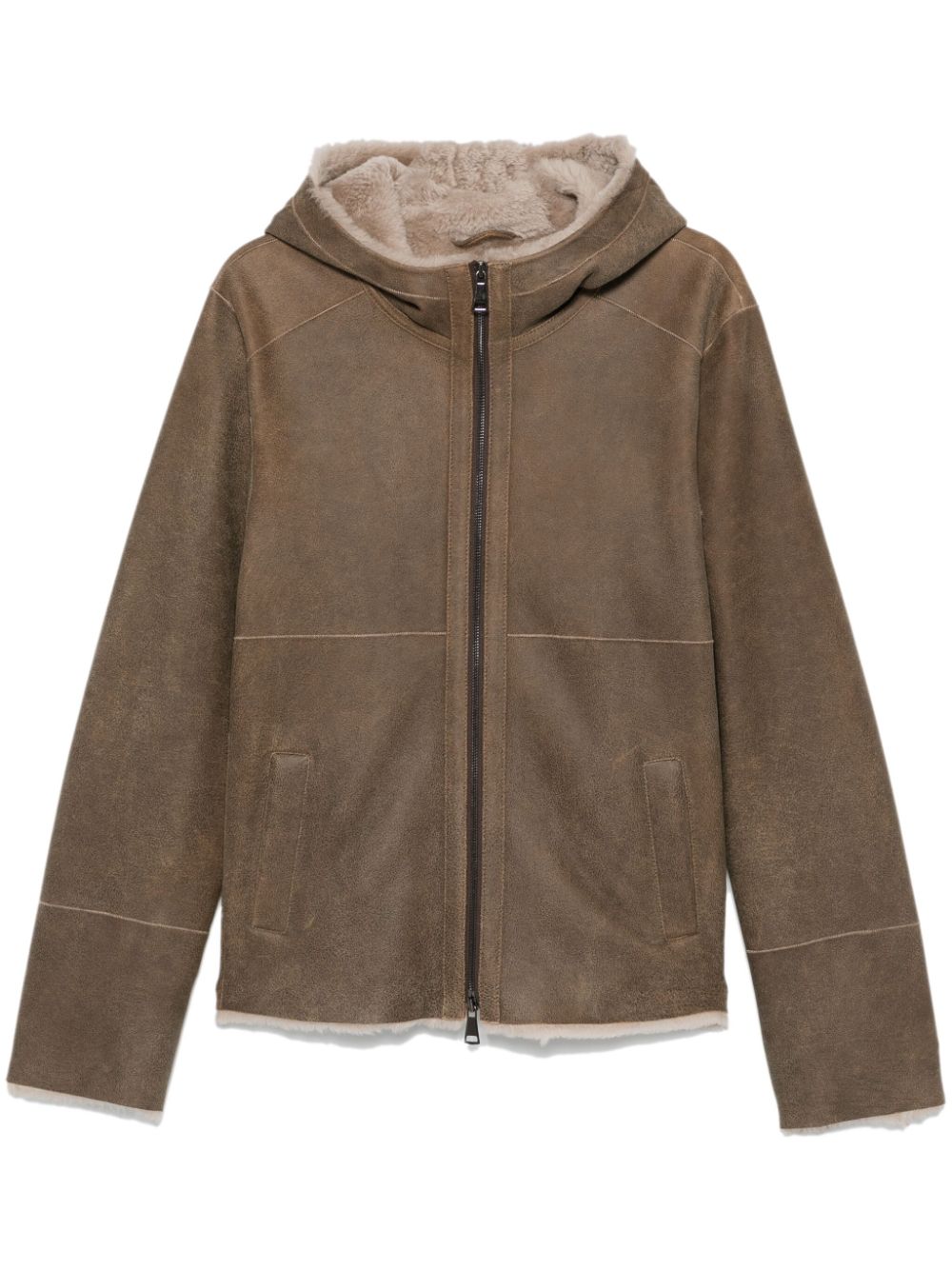 shearling-trim jacket