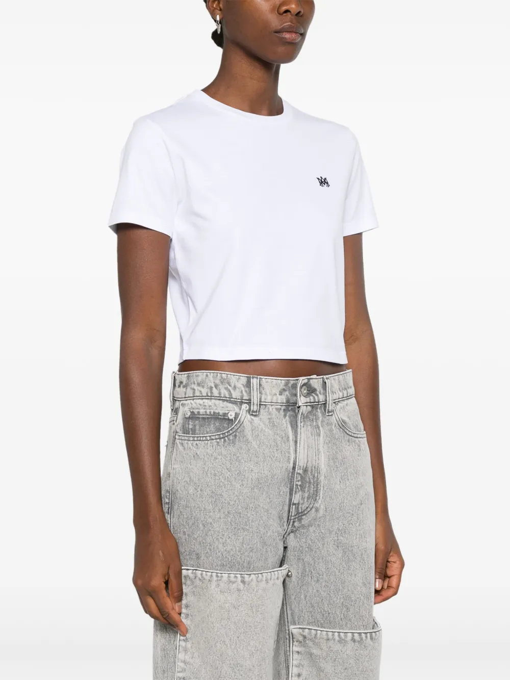 AMIRI T-shirt met geborduurd logo Wit