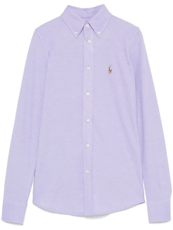 Polo Ralph Lauren Polo Pony-embroidered Cotton Shirt Purple