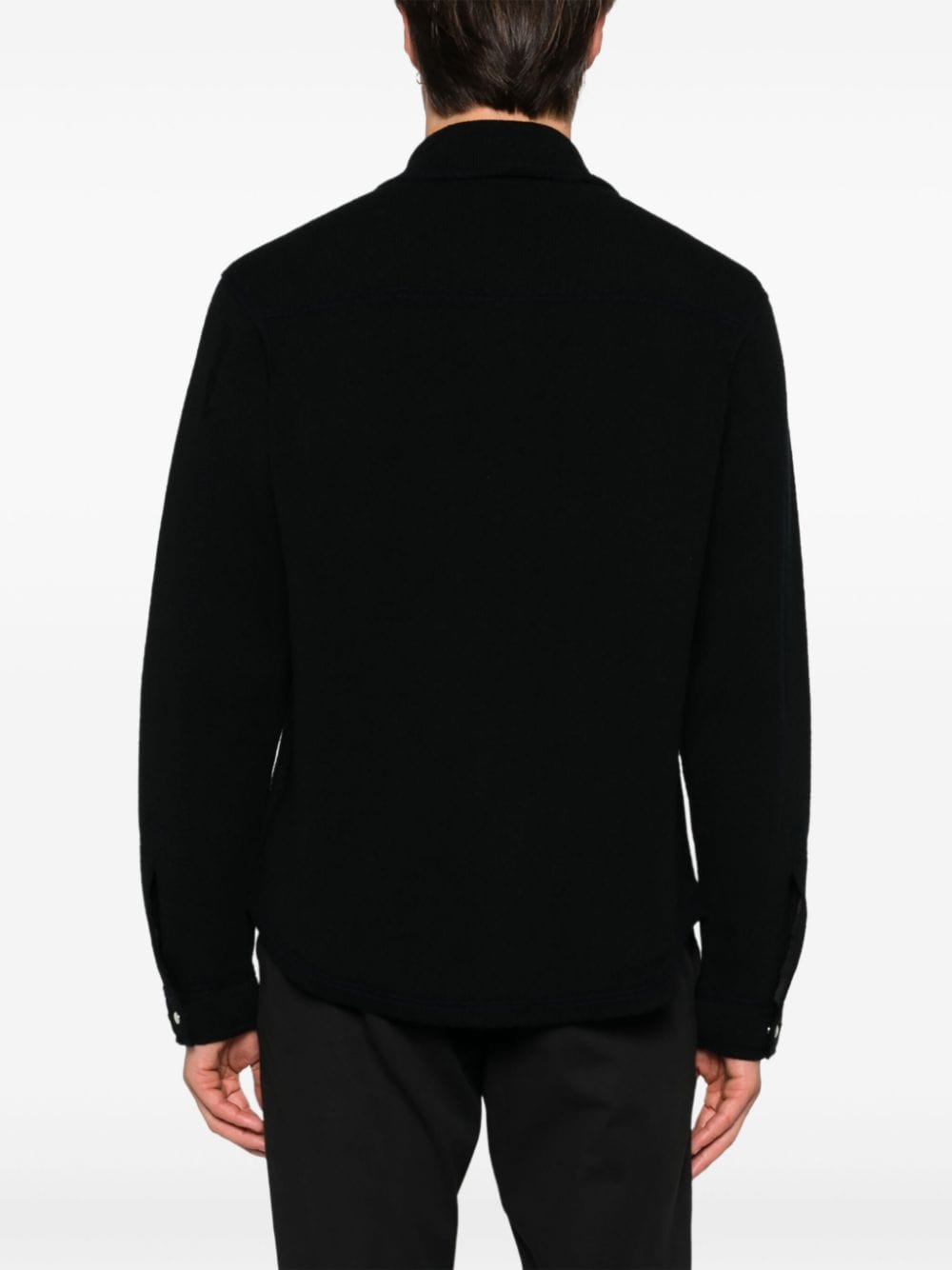 Shop Barrie Knitted Overshirt In Black