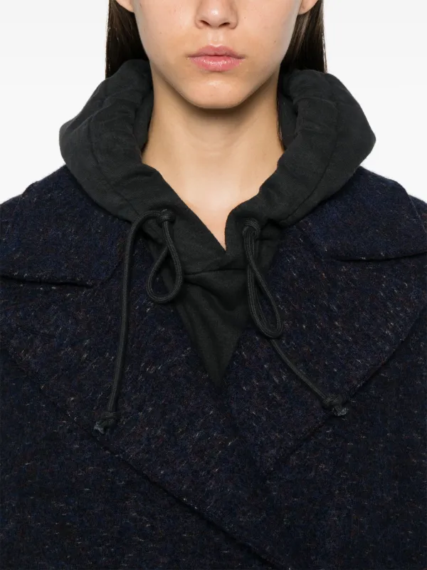 【ハリスワーフロンドン】ウールコート/ヘリンボーン/イギリス製/XL/ネイビー Harris Wharf London virgin-wool Sailor Coat | Blue | FARFETCH