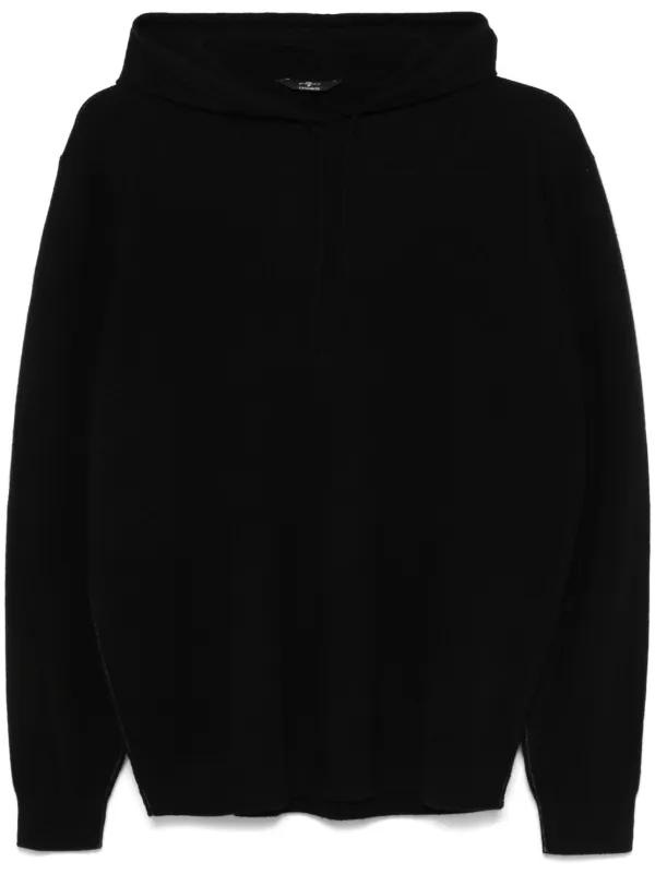 7 For All Mankind Cashmere Hoodie Black FARFETCH AO