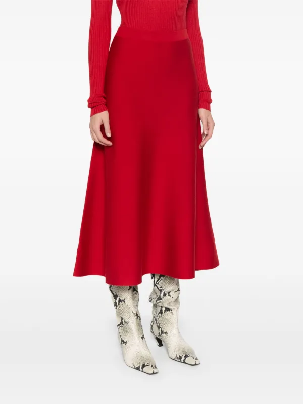 送料関税込★GABRIELA HEARST★フレディ ミディスカート Gabriela Hearst Freddie スカート | レッド | FARFETCH JP