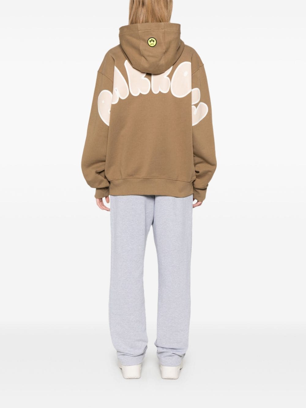 Shop Barrow Logo-print Hoodie In Brown