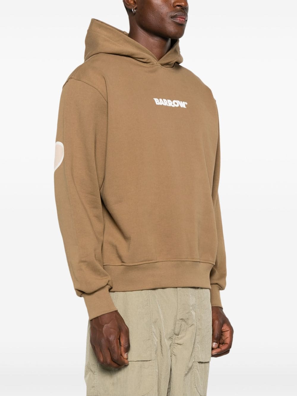 Shop Barrow Logo-print Hoodie In Brown