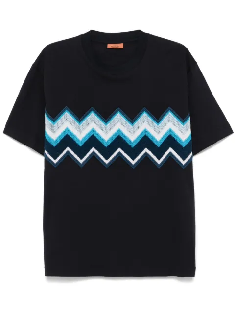 Missoni playera con bordado en zigzag