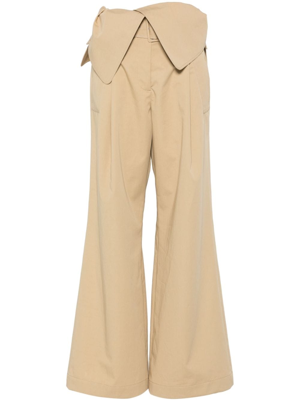 Shop Jw Anderson Foldover Trench Trousers In Brown