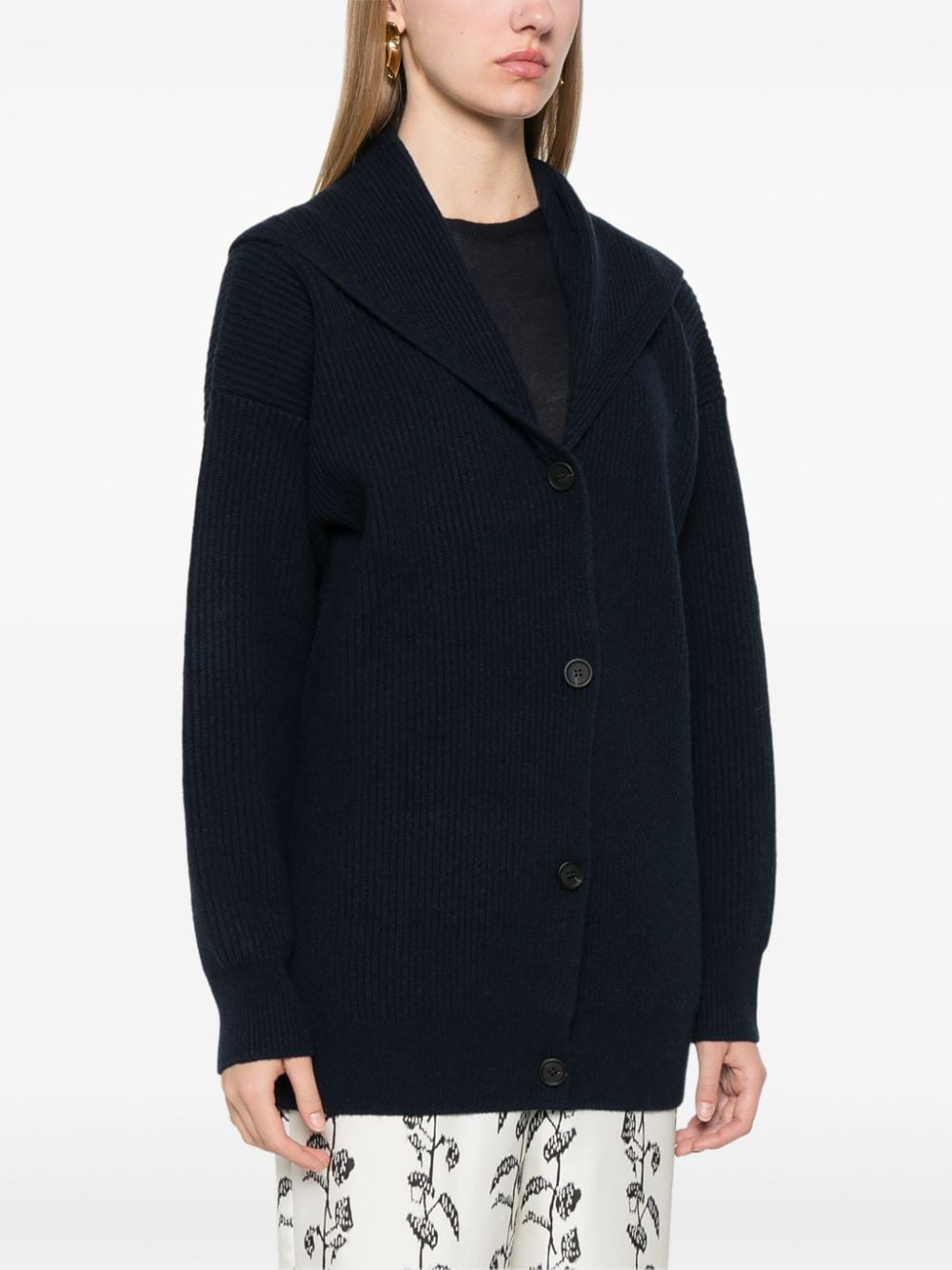 Shop Fabiana Filippi Cashmere Cardigan In Blue