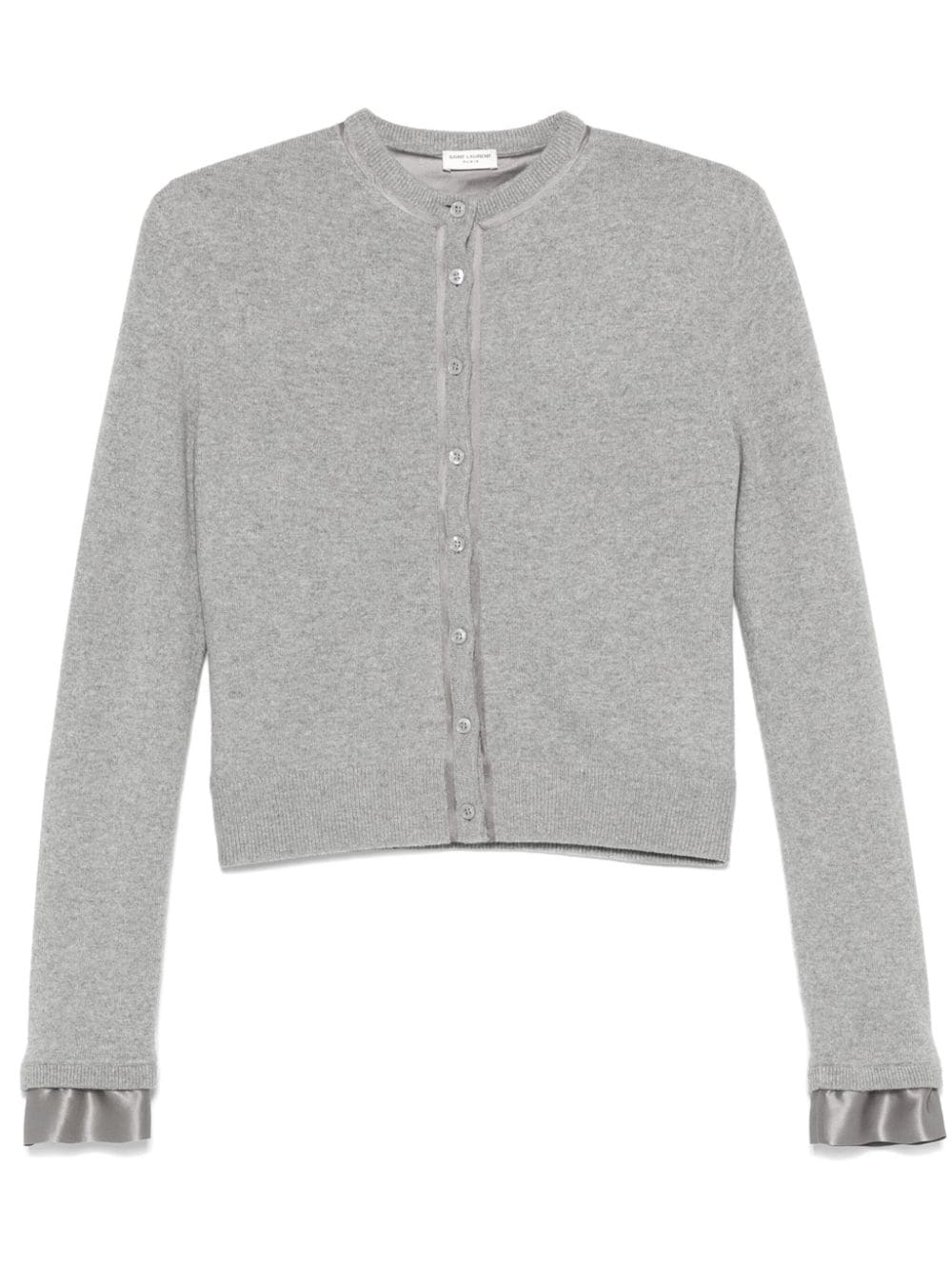 Shop Saint Laurent Wool Cardigan In Grey