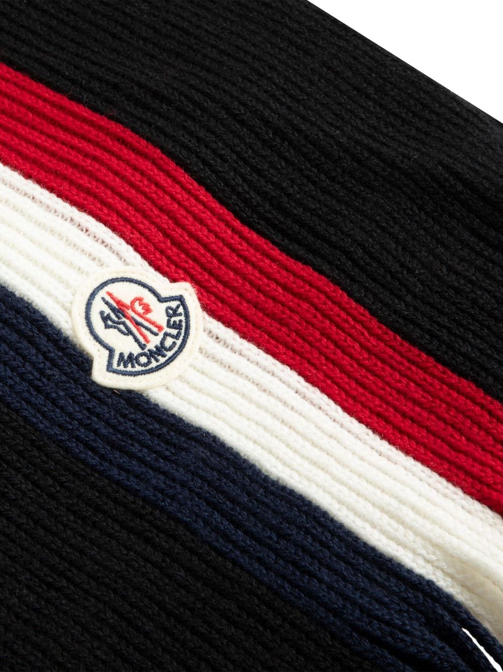 Moncler logo-patch scarf - Zwart