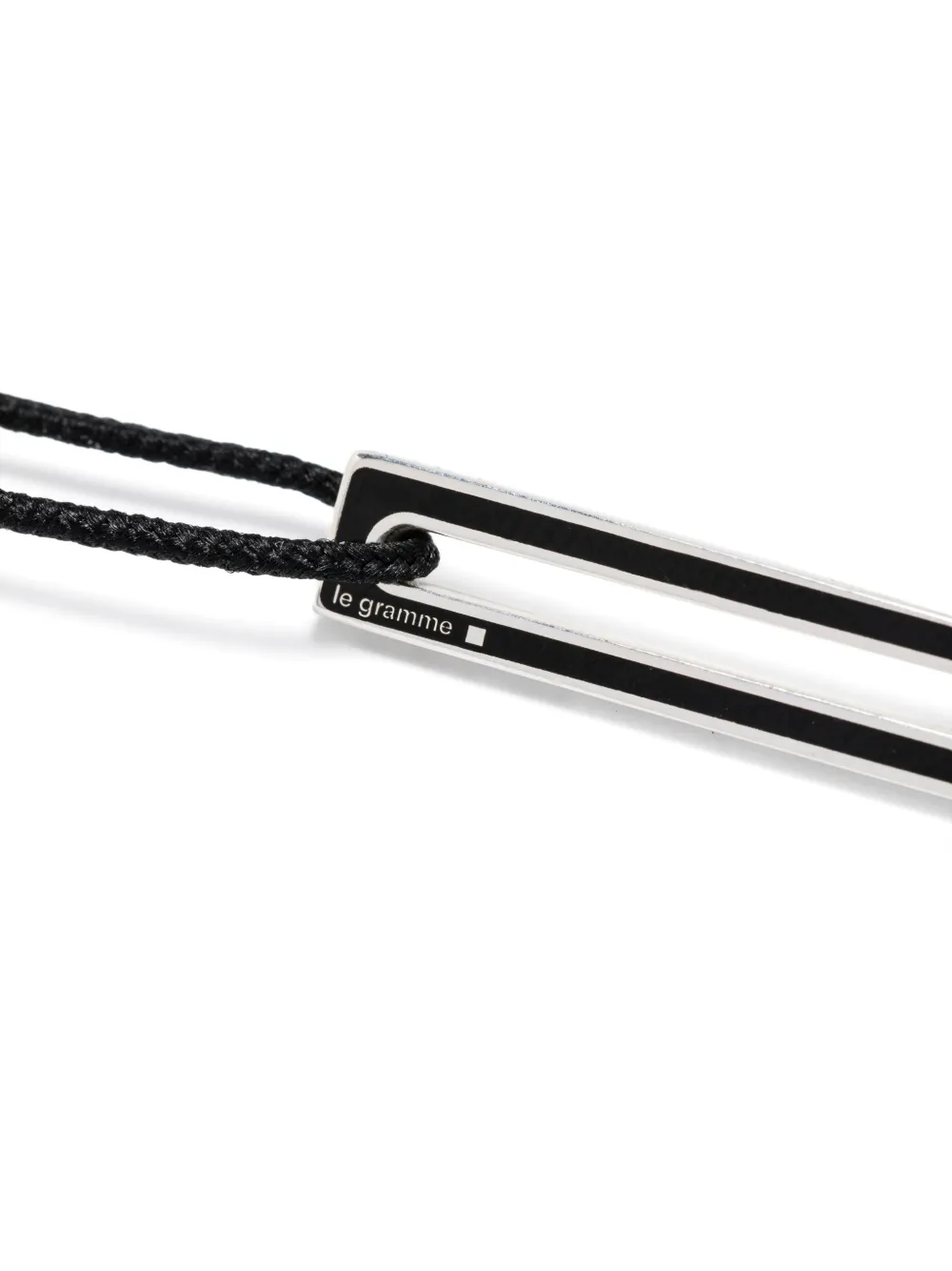 Le Gramme 1,7g Polished Sterling Silver Lacquered Cord Bracelet In Black