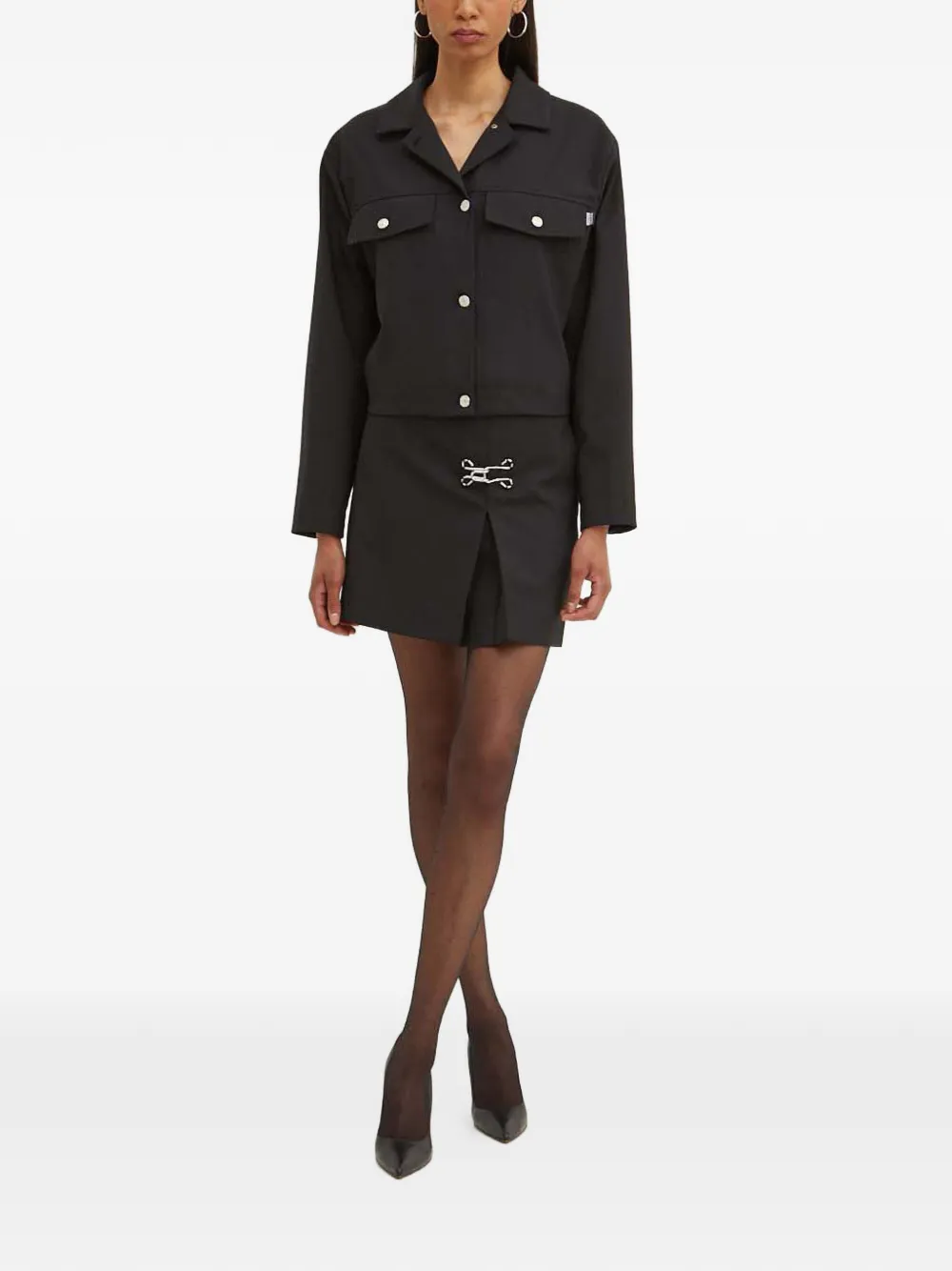  Moschino Jeans Buttoned Pocket Jacket - Black 