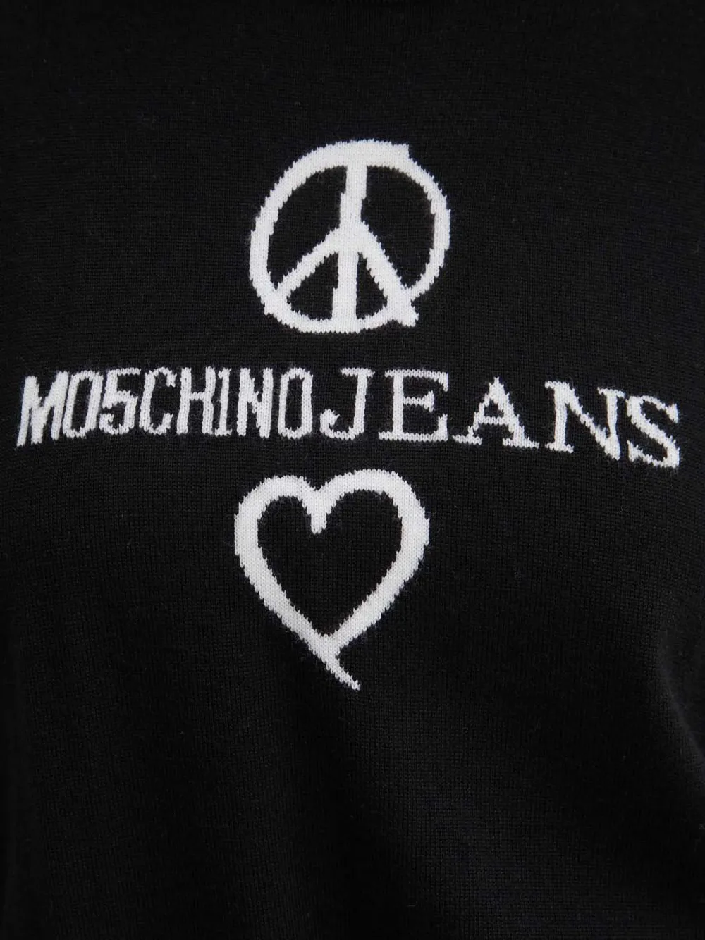 MOSCHINO JEANS Trui met hartdetail en lange mouwen Zwart