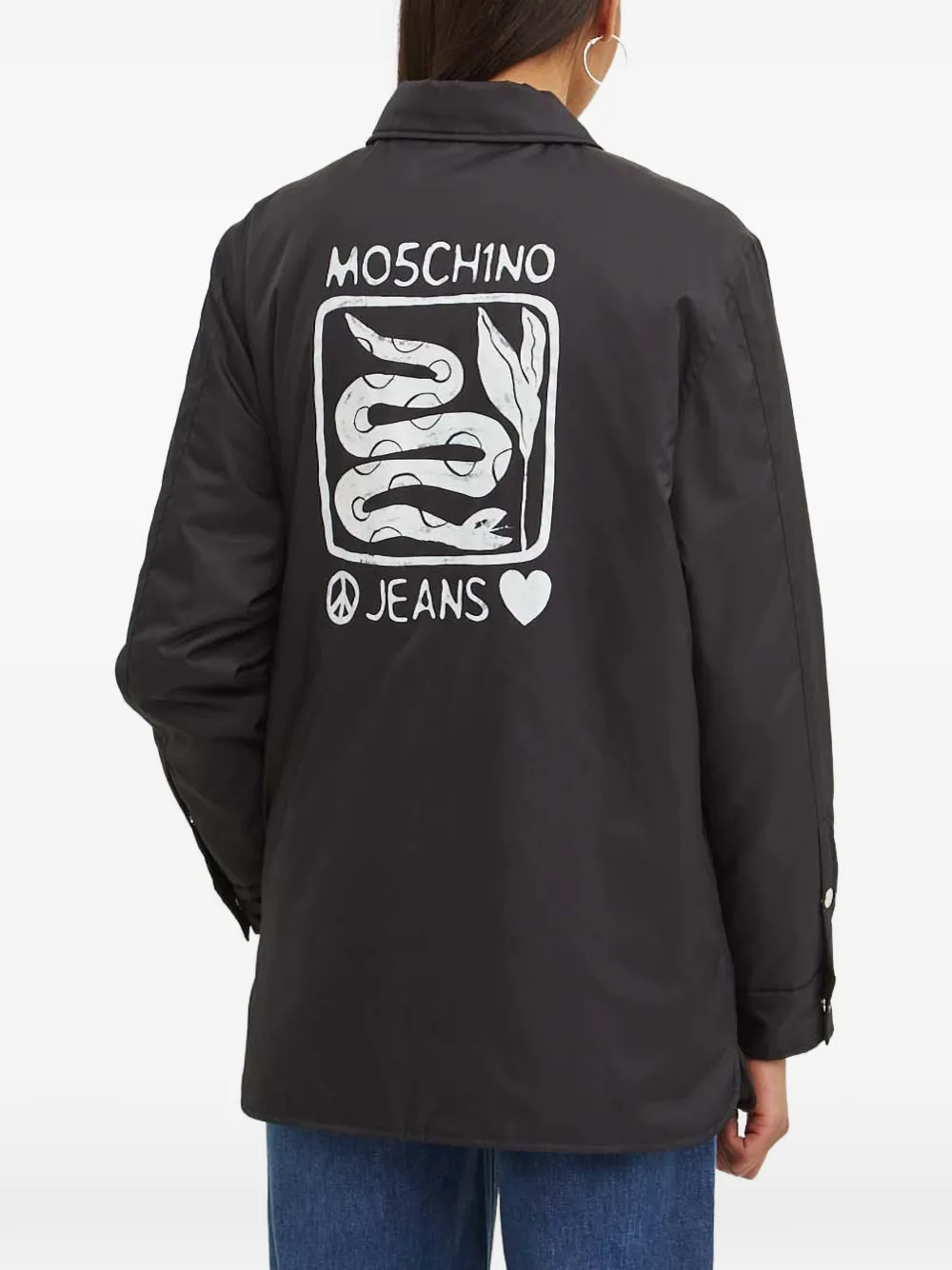  Moschino Jeans Printed Jacket - Black 