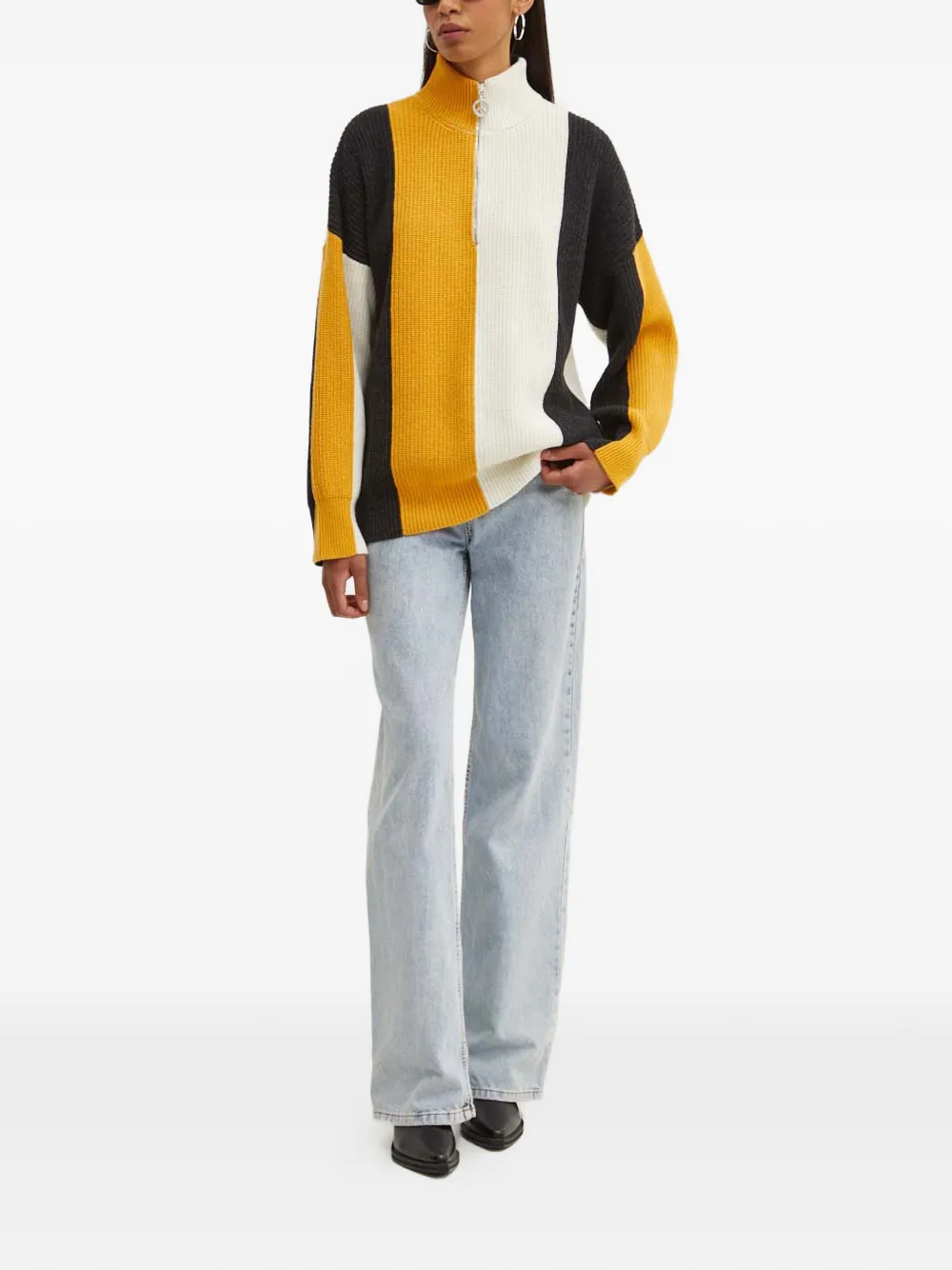  Moschino Jeans Maglione A Righe - Giallo 