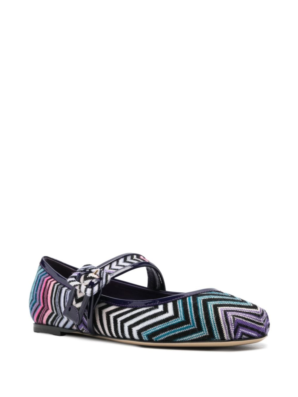 Shop Missoni Zigzag-woven Ballet Flats In Purple