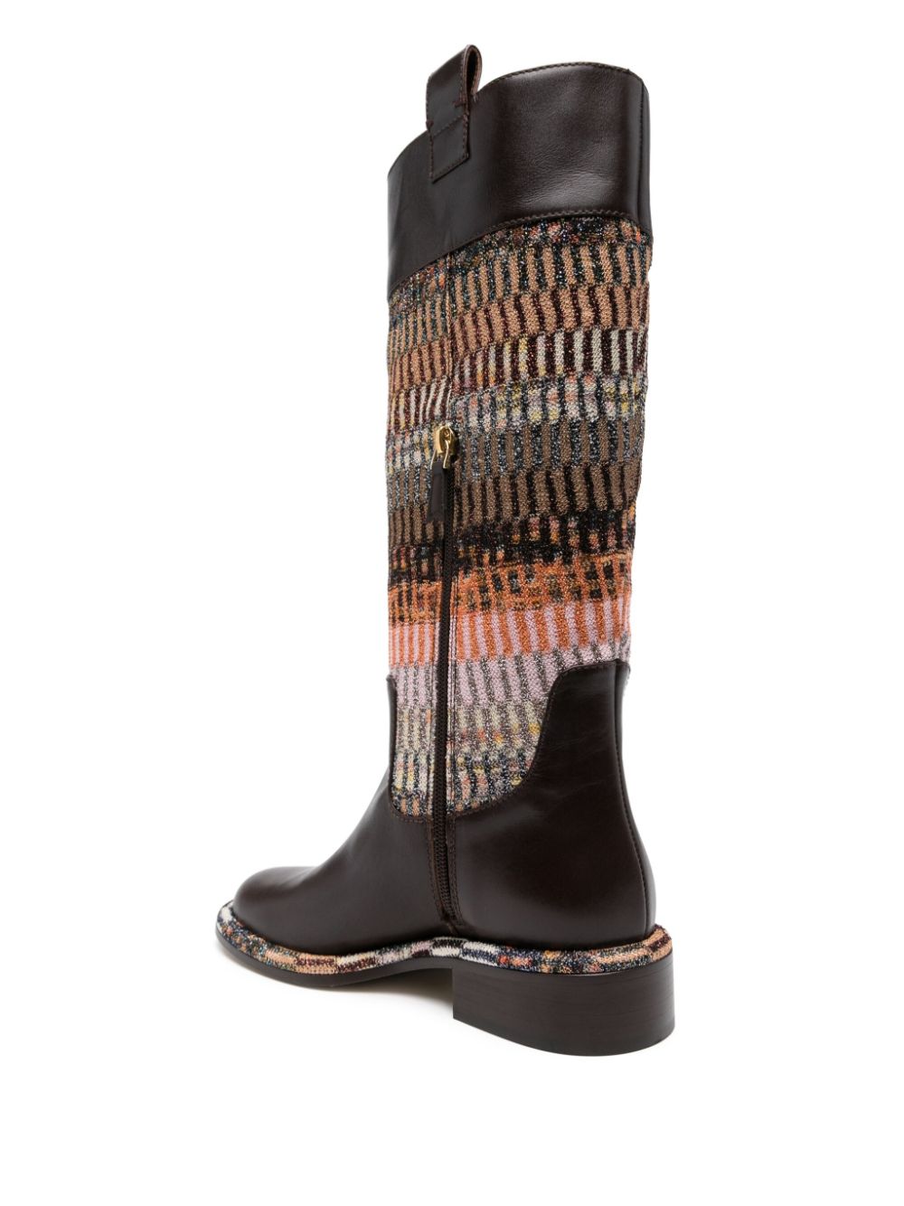 Shop Missoni Striped Boots In Brown