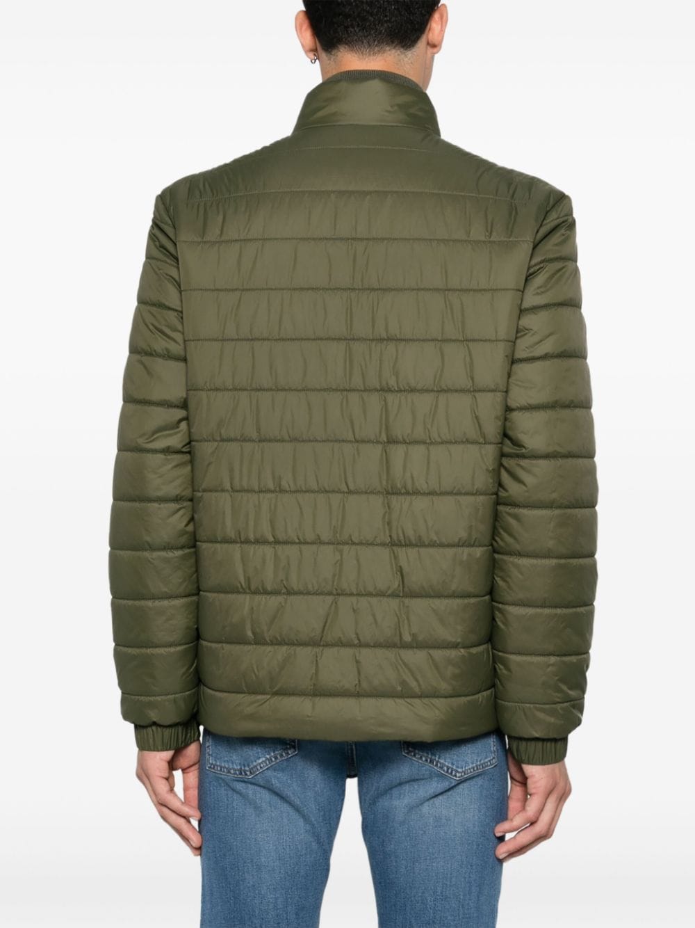 Shop Hugo Boss Logo-print Padded Jacket In Green