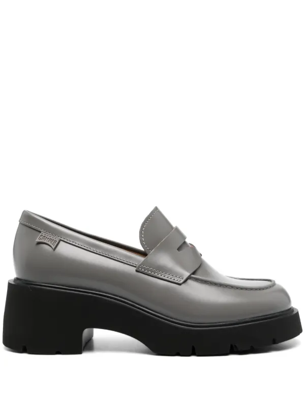 極美品✨】Camper MILAH ローファー グレー レザー 本革 23cm 靴