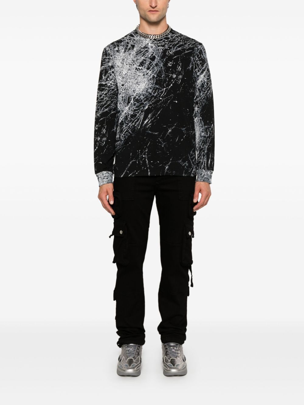 Alexander McQueen smashed screen-print T-shirt - Zwart