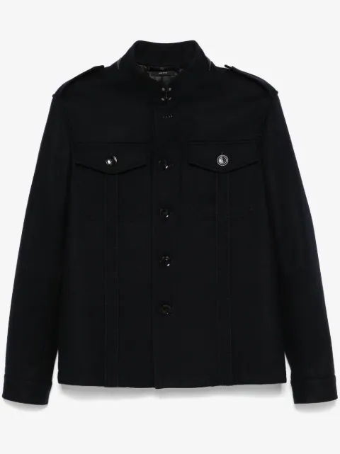 TOM FORD felted stand-up collar overshirt