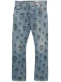 Alexander McQueen skull-print jeans - Blue