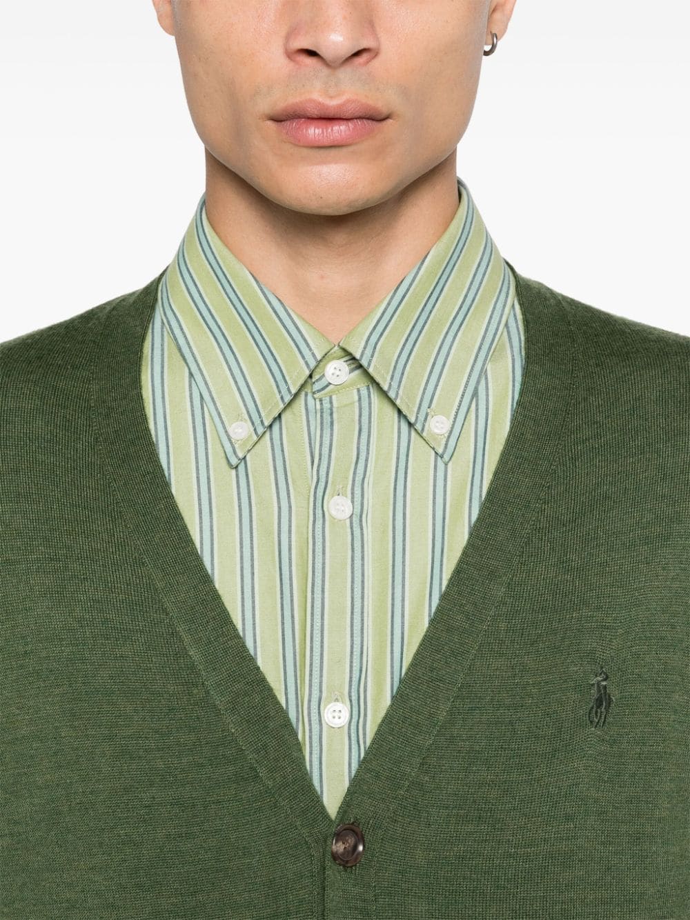 Shop Polo Ralph Lauren Wool Cardigan In Green