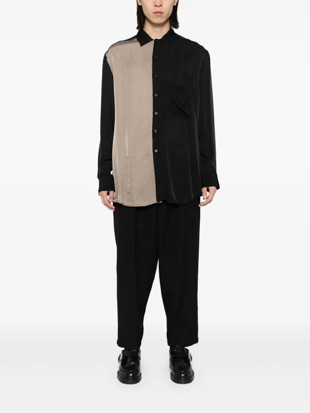 yohjiyamamoto Yohji Yamamoto Broek met toelopende pijpen - Zwart